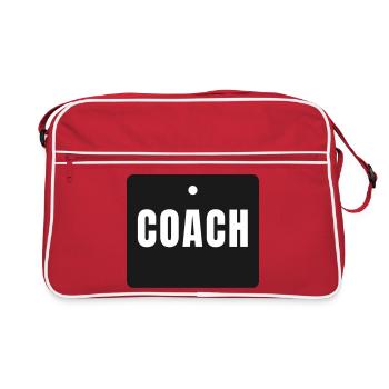 Coach Badge - Danke Trainer Sport Geschenk - Retro Tasche - Rot/Weiß - Vorne