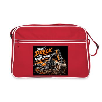 Fortschritt durch Schmutz - Retro Tasche - Rot/Weiß - Vorne