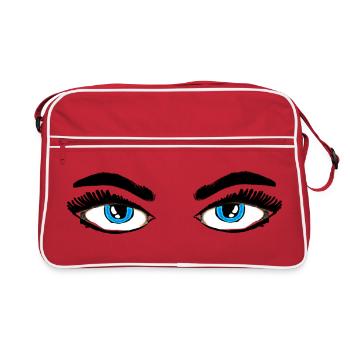 Schöne Augen... - Retro Tasche - Rot/Weiß - Vorne
