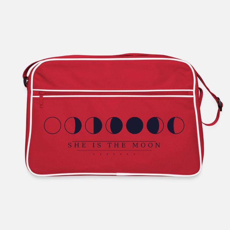 She is the moon - Retro Tasche - Rot/Weiß