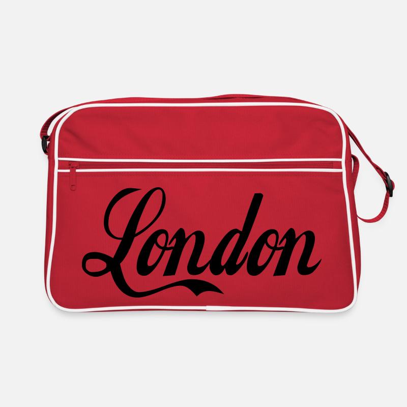 London - couleur personnalisable - Sac Retro - rouge/blanc
