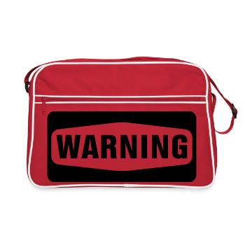 Warning - Retro Tasche - Rot/Weiß - Vorne