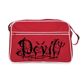 Lettrage du diable dans le style gothique ornemental - Sac Retro - rouge/blanc - Devant