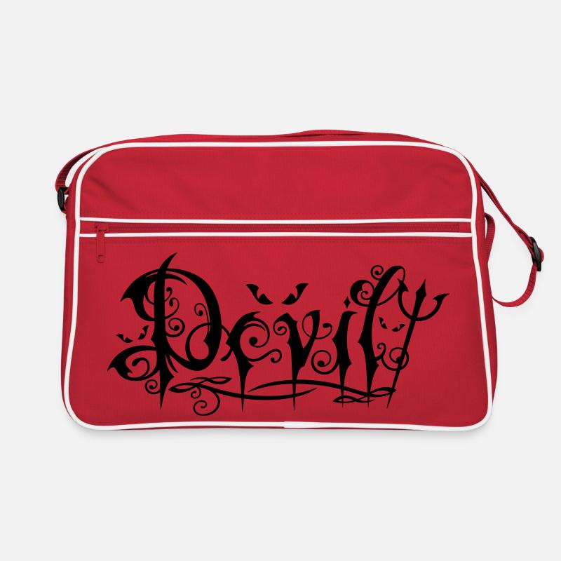 Devil lettering in ornamental Gothic style Retro Bag