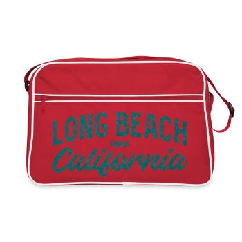 Long Beach California Vintage Script - Retro Bag - red/white - Front