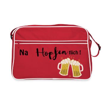 Eh bien, le houblon ! Motif de bière amusant - Sac Retro - rouge/blanc - Devant