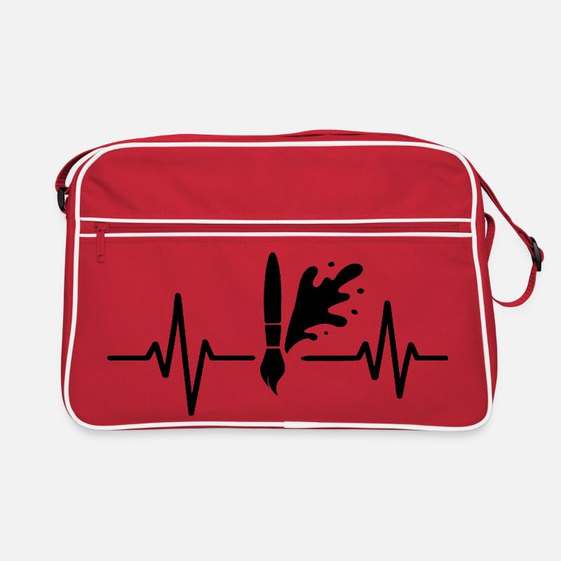 Paint Roller Heartbeat Line DIY Painter Design Retro Bag