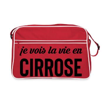 Je vois la vie en cirrose - alcool - Sac Retro - rouge/blanc - Devant