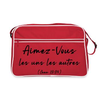 Love One Another (John 13:34) - Retro Bag - red/white - Front