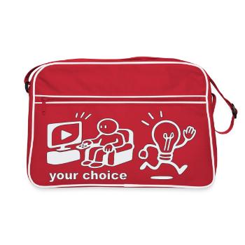 Your Choice - don't block your mind - Retro Tasche - Rot/Weiß - Vorne