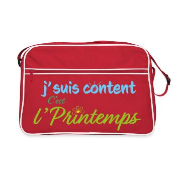Es ist Frühling - Retro Tasche - Rot/Weiß - Vorne