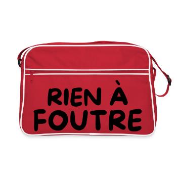 Humour Slogan Humoristique Simple Rien à Foutre - Sac Retro - rouge/blanc - Devant