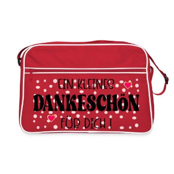 Kleines Dankeschön - Retro Tasche - Rot/Weiß - Vorne