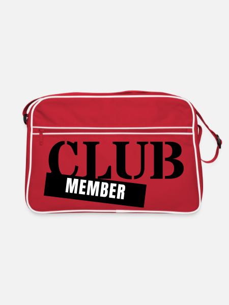 Club Member - Verein Mitglied Team Party Gruppe - Retro Tasche - Rot/Weiß - Vorne