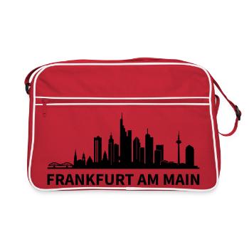 Skyline Frankfurt am Main - Retro Tasche - Rot/Weiß - Vorne