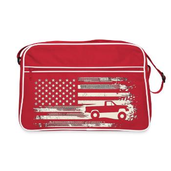 Robuster Patriot Pickup - Retro Tasche - Rot/Weiß - Vorne