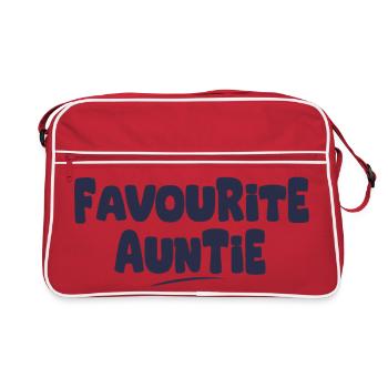 Lieblingsgeschenk der Tante - Retro Tasche - Rot/Weiß - Vorne