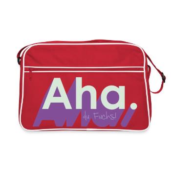 Ah du Fuchs – frecher Wortwitz - Retro Tasche - Rot/Weiß - Vorne