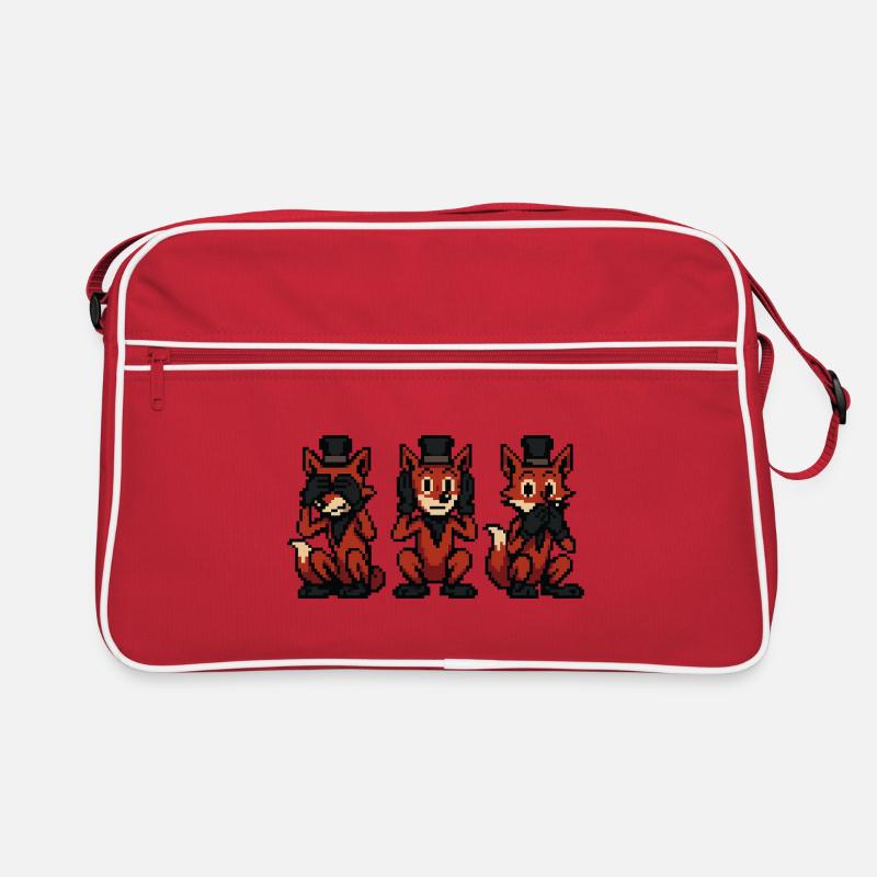 Fuchs im Style der 3 Affen Retro Tasche