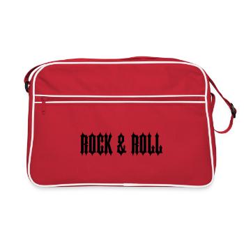 TEXTE NOIR « ROCK & ROLL » - Sac Retro - rouge/blanc - Devant