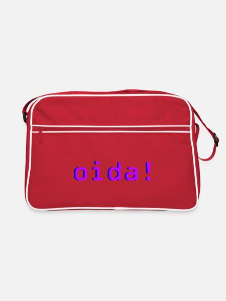 oida! - Retro Tasche - Rot/Weiß - Vorne