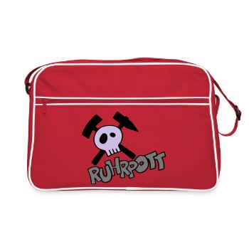 Ruhrpott Pirat - individualisierbar - Retro Tasche - Rot/Weiß - Vorne