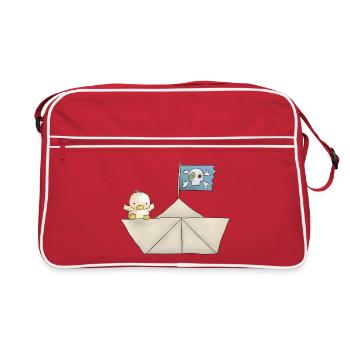 Kleiner Seeräuber - Retro Tasche - Rot/Weiß - Vorne
