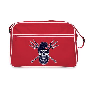 Plongeur Barbu Trident Drapeau Plongée sur Bonnet - Sac Retro - rouge/blanc - Devant
