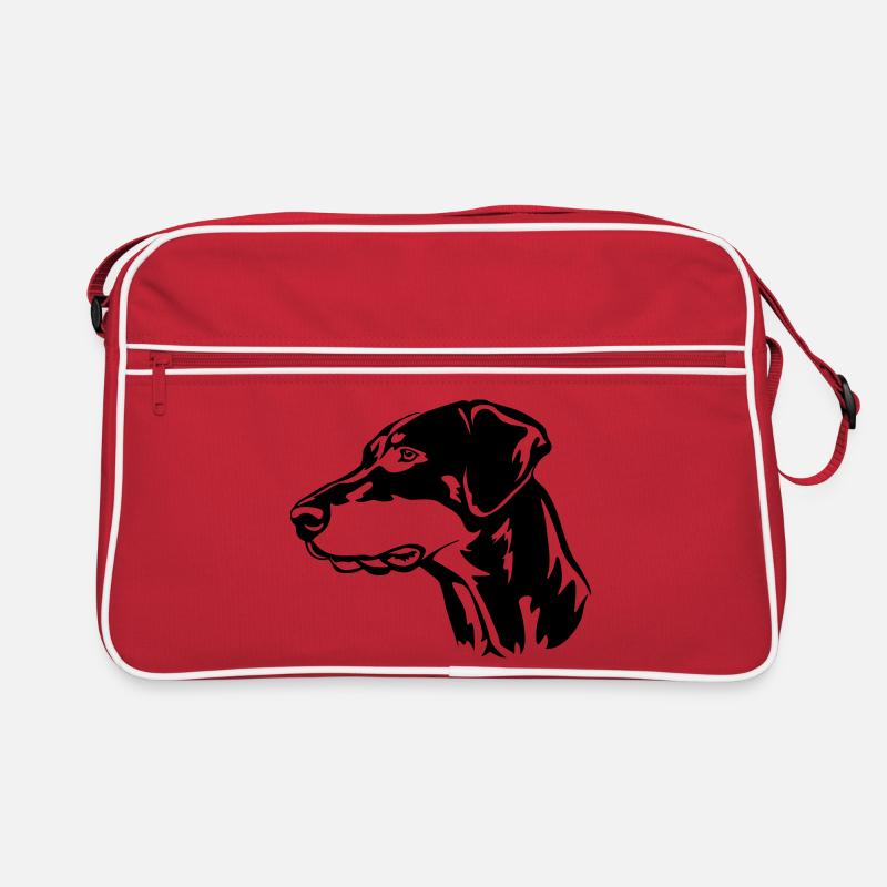 Dobermann Kopf Retro Tasche