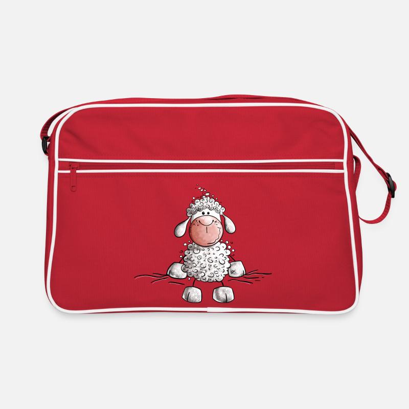 Kleines Schaf I Lustiges Schäfchen I Fun - Retro Tasche - Rot/Weiß