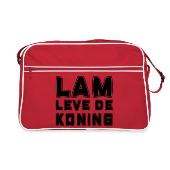 Agneau vit le roi, Jour du Roi # - Sac Retro - rouge/blanc - Devant
