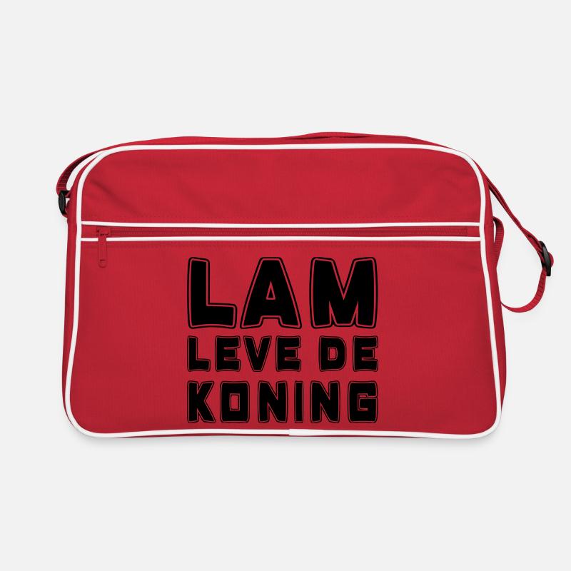Lamm lebe den König, Königstag # - Retro Tasche - Rot/Weiß