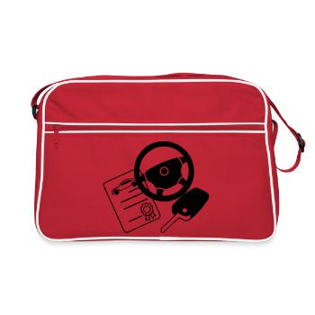 Permis de conduire réussi pour voiture - Sac Retro - rouge/blanc - Devant