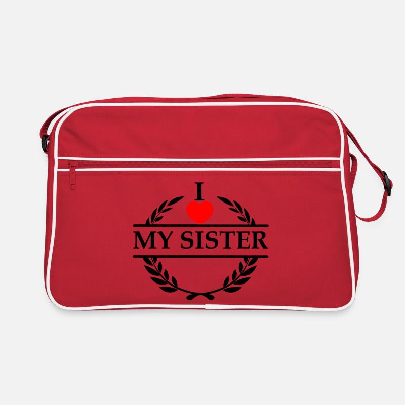 Ich liebe meine Schwester Retro Tasche