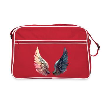 Künstlerische Regenbogenflügel - Retro Tasche - Rot/Weiß - Vorne