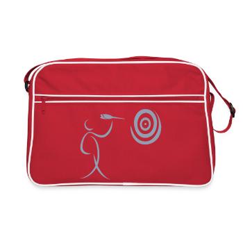 Joueur de fléchettes minimaliste avec fléchette et fléchette - Sac Retro - rouge/blanc - Devant