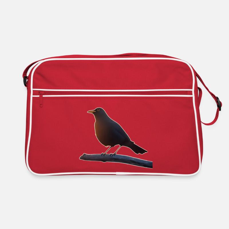 Amsel - Retro Tasche - Rot/Weiß