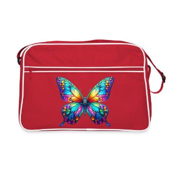 Schmetterling - Retro Tasche - Rot/Weiß - Vorne