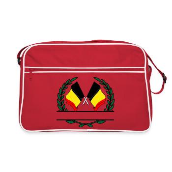 Drapeaux Belgique bannière couronne de laurier - Sac Retro - rouge/blanc - Devant