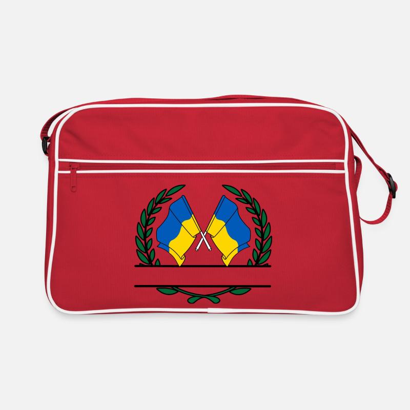 Drapeaux Ukraine bannière couronne de laurier Sac Retro