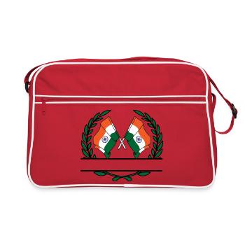 Drapeaux Inde bannière couronne de laurier - Sac Retro - rouge/blanc - Devant