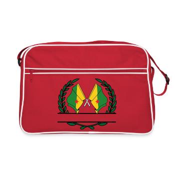 Drapeaux bannière couronne de laurier Guyane française - Sac Retro - rouge/blanc - Devant