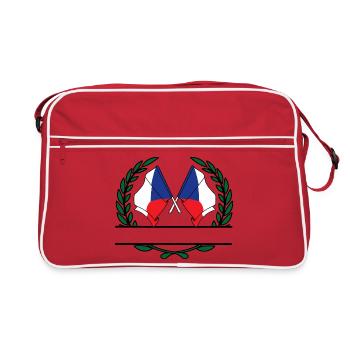 Drapeaux République tchèque couronne de laurier bannière - Sac Retro - rouge/blanc - Devant