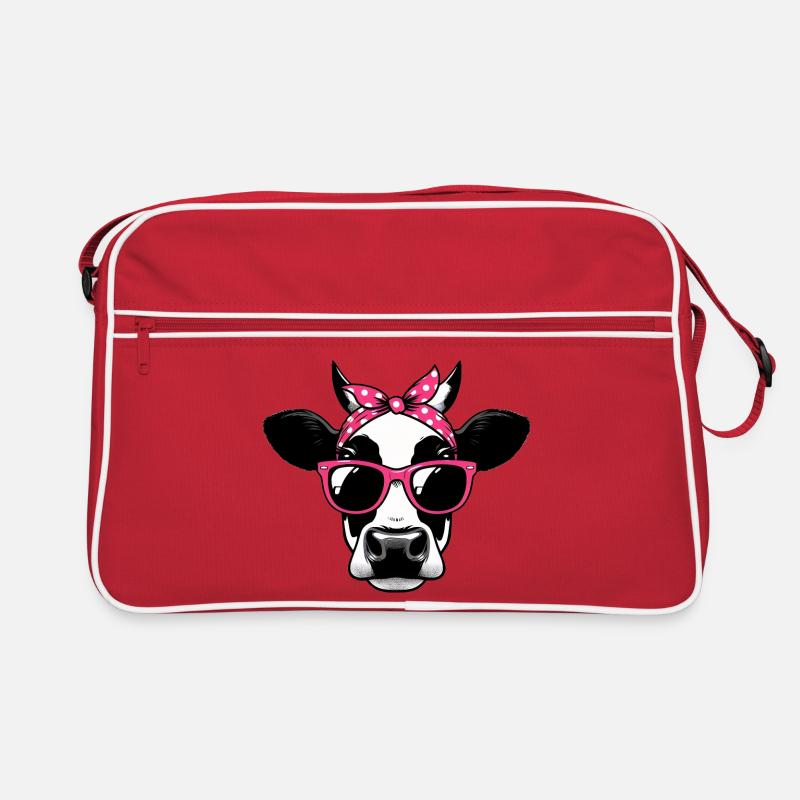 Cow with Sunglasses Retro Bag