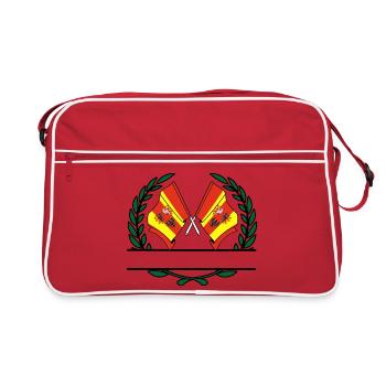 Drapeaux Bannière couronne de laurier Lodz - Sac Retro - rouge/blanc - Devant