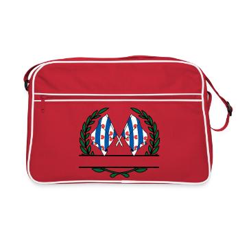 Drapeaux de la province de Frise couronne de laurier bannière - Sac Retro - rouge/blanc - Devant