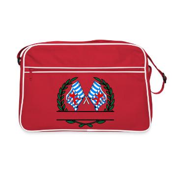 Drapeaux province de Luxembourg Belgique couronne de laurier - Sac Retro - rouge/blanc - Devant