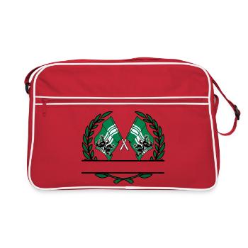 Drapeaux Flandre orientale Belgique bannière couronne de laurier - Sac Retro - rouge/blanc - Devant