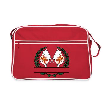Drapeaux Limbourg Belgique couronne de laurier bannière - Sac Retro - rouge/blanc - Devant