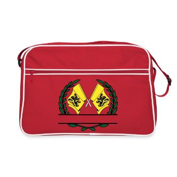 Fahnen Flandern Belgien Lorbeerkranz Banner - Retro Tasche - Rot/Weiß - Vorne